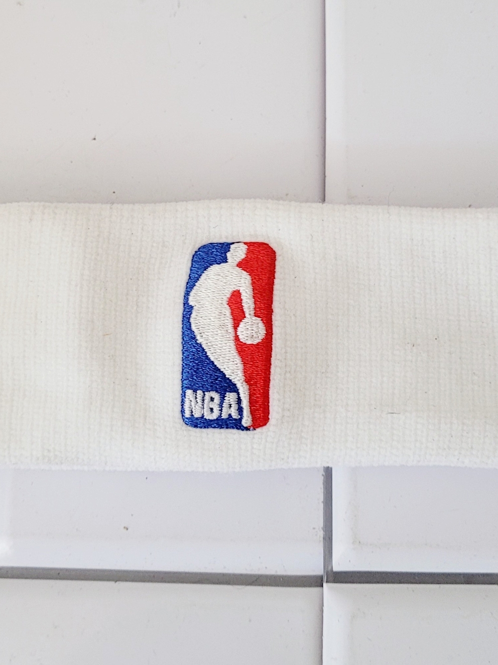 NBA White Embroidered Logo Headband